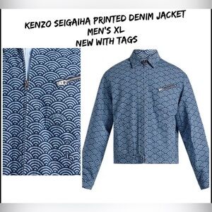 Kenzo Seigaiha Printed Denim Jacket